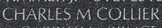 Engraved name on The Wall of Private First Class Charles M. Collier, U.S. Marine Corps